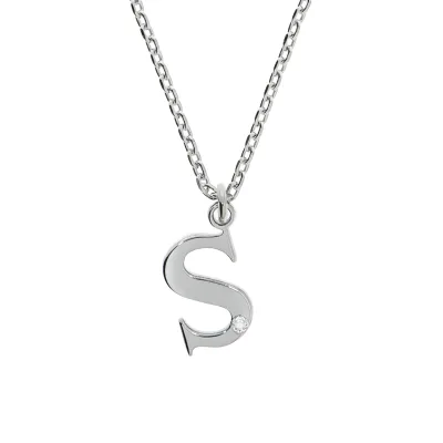 Diamonds by Ellen K. Halskette Silber 925 mit 1x Diamant 0,008ct. Buchstabe