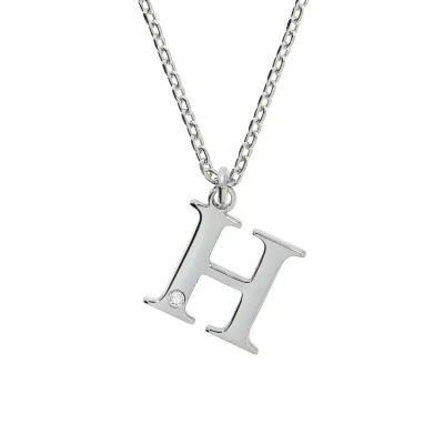 Diamonds by Ellen K. Halskette Silber 925 mit 1x Diamant 0,008ct. Buchstabe H