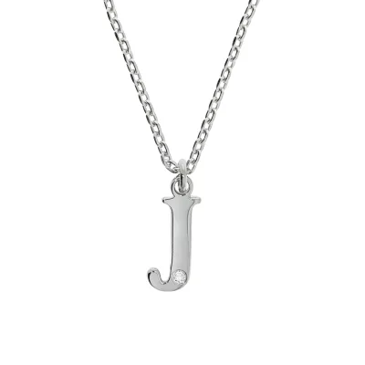Diamonds by Ellen K. Halskette Silber 925 mit 1x Diamant 0,008ct. Buchstabe J