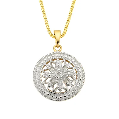 Diamonds by Ellen K. Halskette Silber 925 vergoldet mit 5x Diamant zus. 0,05ct.