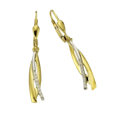 Diamonds by Ellen K. Ohrhänger 333 Gold zweifarbig Brillant 0,08ct.