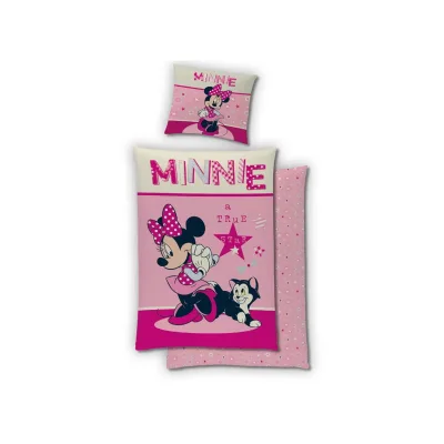 Disney Minnie Maus Bettwäsche Set – Kuscheliger 140cm x 200cm Bettbezug und 65cm x 65cm Kissenbezug für Kinder