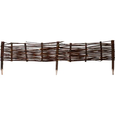 dobar Beeteinfassung aus Weide 100x20 cm, 4er Set
