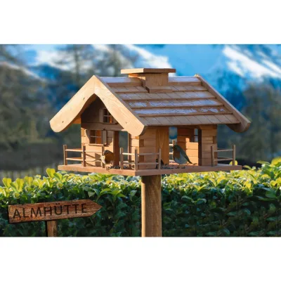 Dobar Großes Vogelfutterhaus "Almütte" mit Ständer, XXL-Vogelhaus
