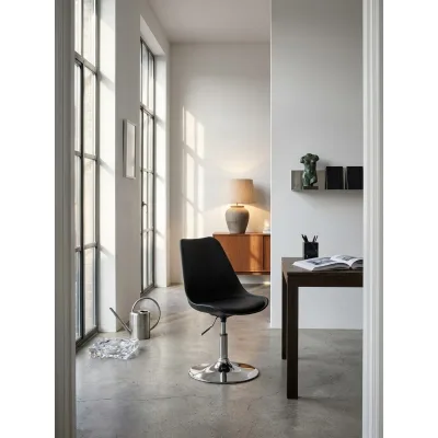 Drehstuhl Kunstleder Schalensitz Höhenverstellbar KORSIKA, Schwarz 46x46x88 cm