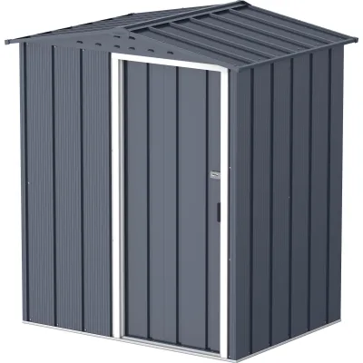 VCM Metall Gartenhaus 163x112 Geräteschuppen Garten Gerätehaus Schiebetür, H. 182 x B. 163 x T. 112 cm, Metall
