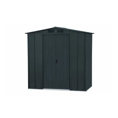 VCM Metall Gartenhaus 201x113 Geräteschuppen Garten Gerätehaus Schiebetür, H. 199 x B. 201 x T. 113 cm, Metall
