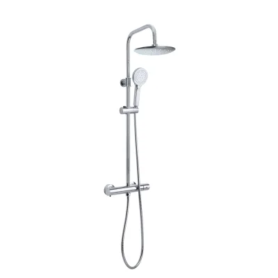 Duschsäule mit Thermostat chrom, Kopf Ø23cm, Handbrause 3 Strahl