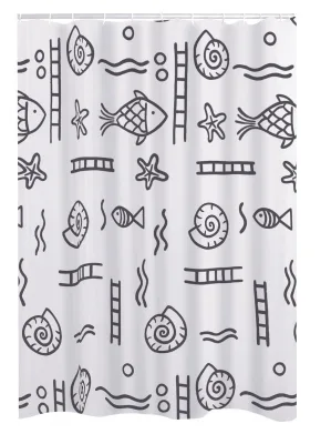 Duschvorhang Textil 120x200 cm Neptun grau