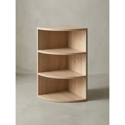 Eckregal Holz Wandmontage Runder Front Modern, Sonoma 30x30x60 cm