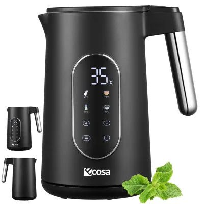 Ecosa Edelstahl Wasserkocher m. Temperatureinstellung Warmhaltefunktion 1.7L