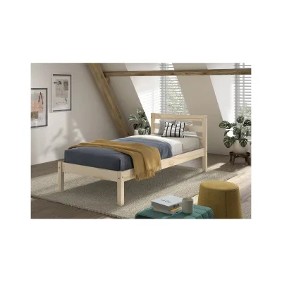 Einzelbett Pino 90x200 cm, mit Lattenrost, natur lackiert
