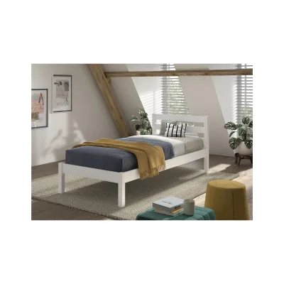 Einzelbett Pino mit Liegefläche 90x200 cm - Weiß lackiert