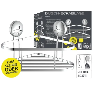 Eisl Duschregal ohne Bohren, Duschablage Ecke Chrom