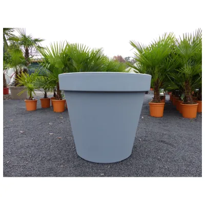 E&K Übertopf Ø 80 cm Pflanztopf Blumentopf Pflanzkübel "Ecken und Kanten" Kübel - Farben: anthrazit, weiss, grau XXL groß