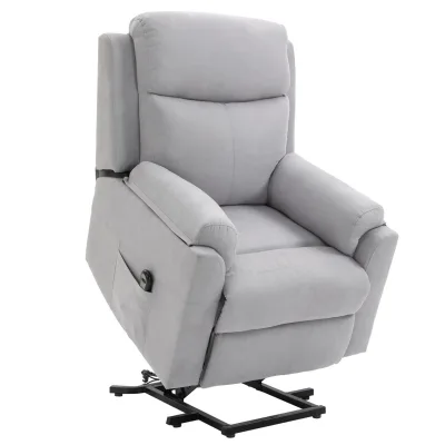 elektrischer Aufstehsessel Sessel mit Aufstehhilfe für Senioren Leinen-Touch Grau 83 x 89 x 102 cm