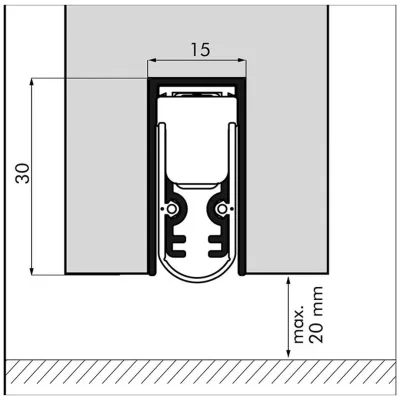 Ellen Türbodendichtung Soundproof si, 1208 mm z. Einn. mit Montagewinkel