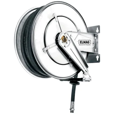 ELMAG INDUSTRIE Schlauchaufroller Edelstahl 532/32, für Wasser 130°C, 20 m, 3/8, 200 bar