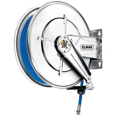 ELMAG INDUSTRIE Schlauchaufroller Edelstahl 533/21, für Druckluft u. Wasser 130°C, 20 m, 1/2, 100 bar