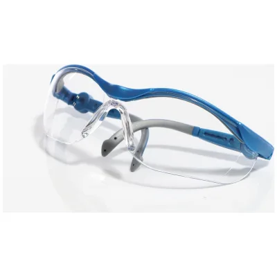 ELMAG Schutzbrille farblos blau/grau, PC2mm kratzfest & antifog Bügel in Länge & Neigung verstellbar