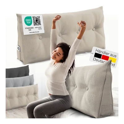 ELONEO Rückenkissen Bett- und Rückenstützkissen >Sand< 120cm