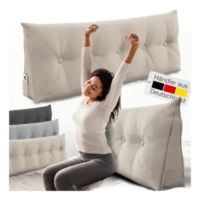 ELONEO Rückenkissen Bett- und Rückenstützkissen >Sand< 140cm