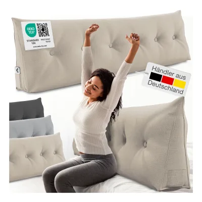 ELONEO Rückenkissen Bett- und Rückenstützkissen >Sand< 160cm