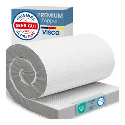 ELONEO Visco Topper Matratzenauflage 90 x 200 x 8 cm