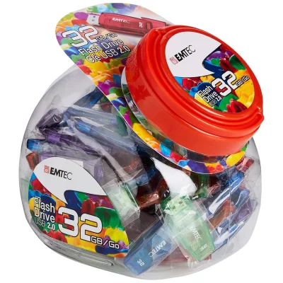 EMTEC C410 Color Mix - Bonbonglas 2.0, 80 USB-Sticks (ECMMD32GC410JAR80)