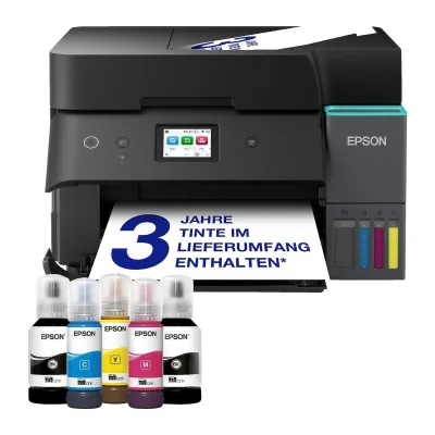 Epson EcoTank ET-4951, Schwarz Multifunktionsdrucker (Tintenstrahldrucker, Scanner, Kopierer, WLAN, USB, Bluetooth, AirPrint, Duplex)