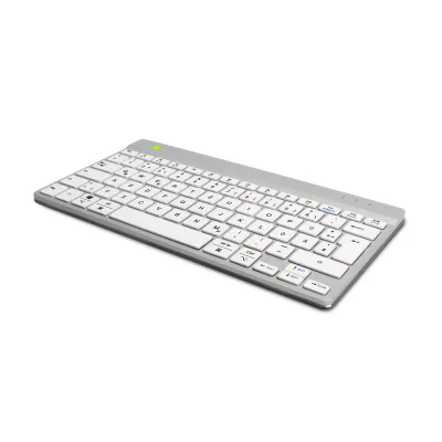 Ergonomische Tastatur R-Go Compact Break, kompakte Tastatur mit Pausensoftware, QWERTZ (DE), Bluetooth, Weiß