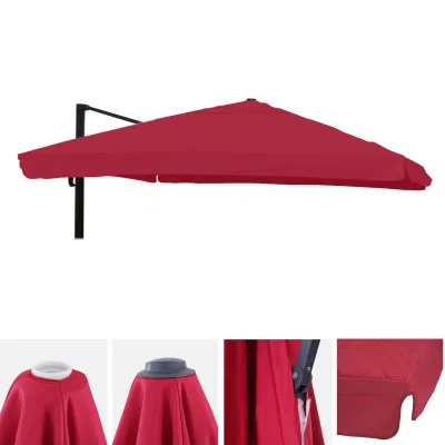 Ersatz-Bezug für Luxus-Ampelschirm MCW-A96 mit Flap, Schirmbezug Ersatzbezug, 3,5x3,5m (Ø4,95m) Polyester ~ bordeaux