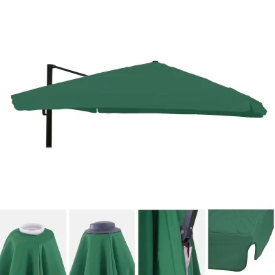 Ersatz-Bezug für Luxus-Ampelschirm MCW-A96 mit Flap, Sonnenschirmbezug Ersatzbezug, 3x4m (Ø5m) Polyester ~ dunkelgrün