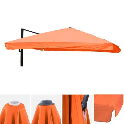 Ersatz-Bezug für Luxus-Ampelschirm MCW-A96 mit Flap, Sonnenschirmbezug Ersatzbezug, 3x4m (Ø5m) Polyester ~ terracotta