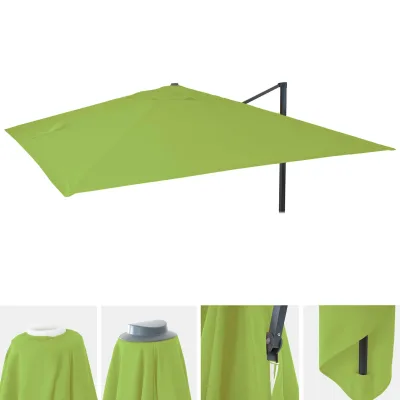 Ersatz-Bezug für Luxus-Ampelschirm MCW-A96, Sonnenschirmbezug Ersatzbezug, 3,5x3,5m (Ø4,95m) Polyester ~ hellgrün