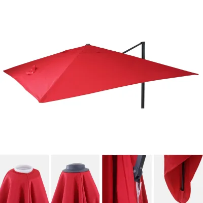 Ersatz-Bezug für Luxus-Ampelschirm MCW-A96, Sonnenschirmbezug Ersatzbezug, 3,5x3,5m (Ø4,95m) Polyester ~ rot