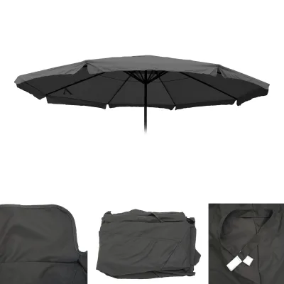 Ersatz-Bezug für Sonnenschirm Carpi Pro, Gastronomie Marktschirm mit Volant Ø 5m, Polyester ~ anthrazit