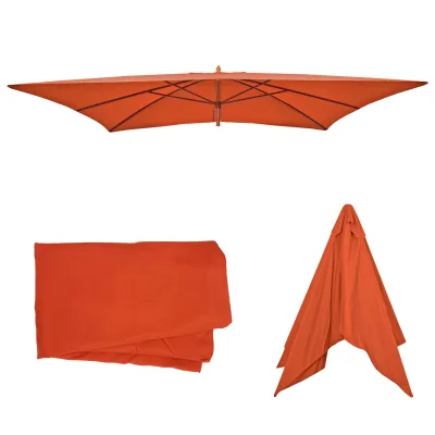 Ersatz-Bezug für Sonnenschirm Lissabon 3x4m, Sonnenschirmbezug Ersatzbezug, Polyester ~ terracotta