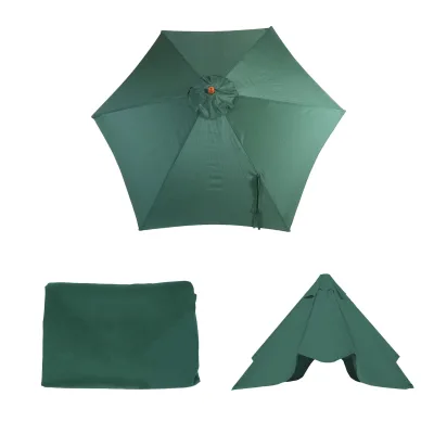 Ersatz-Bezug für Sonnenschirm Lissabon, Sonnenschirmbezug Ersatzbezug, Ø 3m Polyester 6 Streben ~ olivgrün
