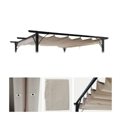 Ersatzbezug 320x250cm für Dach Pergola Pavillon MCW-C42 3x3m ~ creme