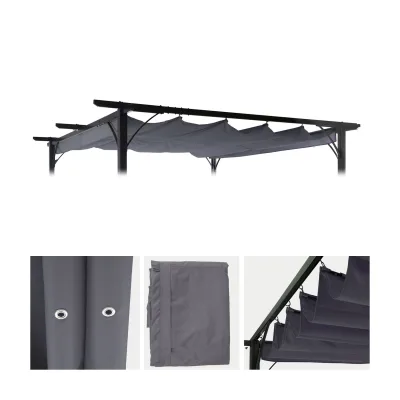 Ersatzbezug 320x250cm für Dach Pergola Pavillon MCW-C42 3x3m ~ grau