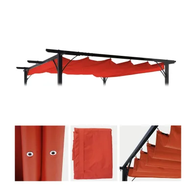 Ersatzbezug 320x250cm für Dach Pergola Pavillon MCW-C42 3x3m ~ terracotta