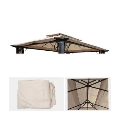 Ersatzbezug für Dach Pergola Pavillon Nisa 4,5x3,5m ~ creme