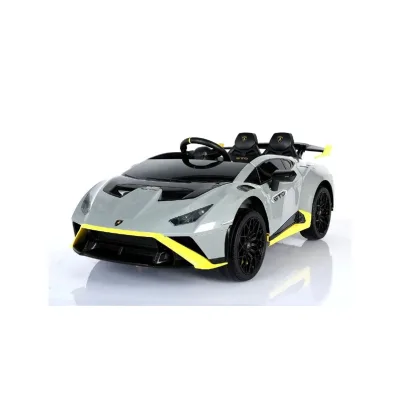 ES-Toys Kinder Elektroauto Lamborghini Huracan STO Drift Fernbedienung MP3 USB hellgrau