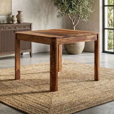 Esstisch Massivholz 80cm Esszimmertisch Sheesham Küchentisch 4 Personen Modern