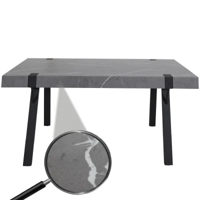 Esstisch MCW-L54, Tisch Küchentisch Esszimmertisch, Industrial Metall 150x90cm ~ Marmor-Optik grau