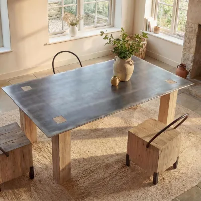 Esstisch MCW-L76, Tisch Esszimmertisch, Industrial Massiv-Holz MVG-zertifiziert 240x100cm, natur mit Metall-Optik
