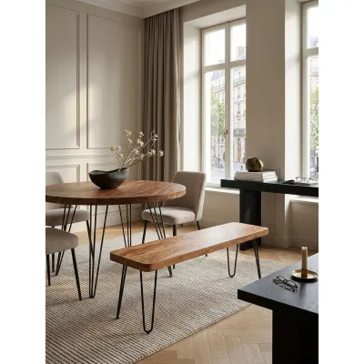 Esszimmerbank BAGLI Massivholz Landhausstil, Akazie 120x40x45 cm