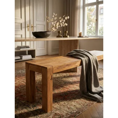 Esszimmerbank MUMBAI Massivholz Landhausstil, Akazie 140x35x45 cm