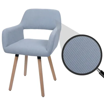 Esszimmerstuhl MCW-A50 II, Stuhl Küchenstuhl Polsterstuhl, Holz Stoff/Textil Cord (400g/m²) MVG ~ hellgrau